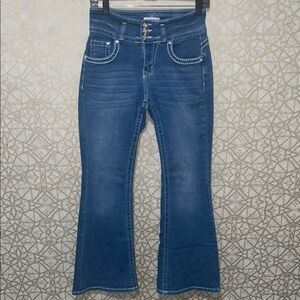 BAMBOO Blue Flare Wide Leg Jeans